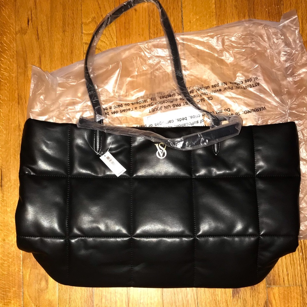 Victoria’s Secret Black Quilted Tote Bag NWT